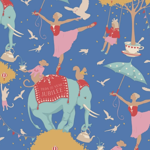 Tilda Patchwork Stoff Baumwolle - Jubilee - Circus Life Jubilee Blue
